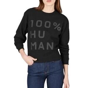 Everlane NWOT The 100% Human Typography Sweatshirt Black S Raglan Terry Graphic
